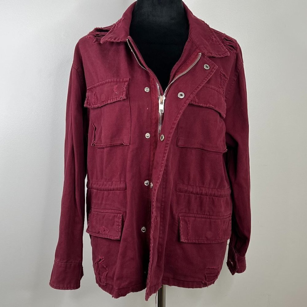 Carmar Distressed Utility Style Zip & Pocket Front Lightweight Jacket